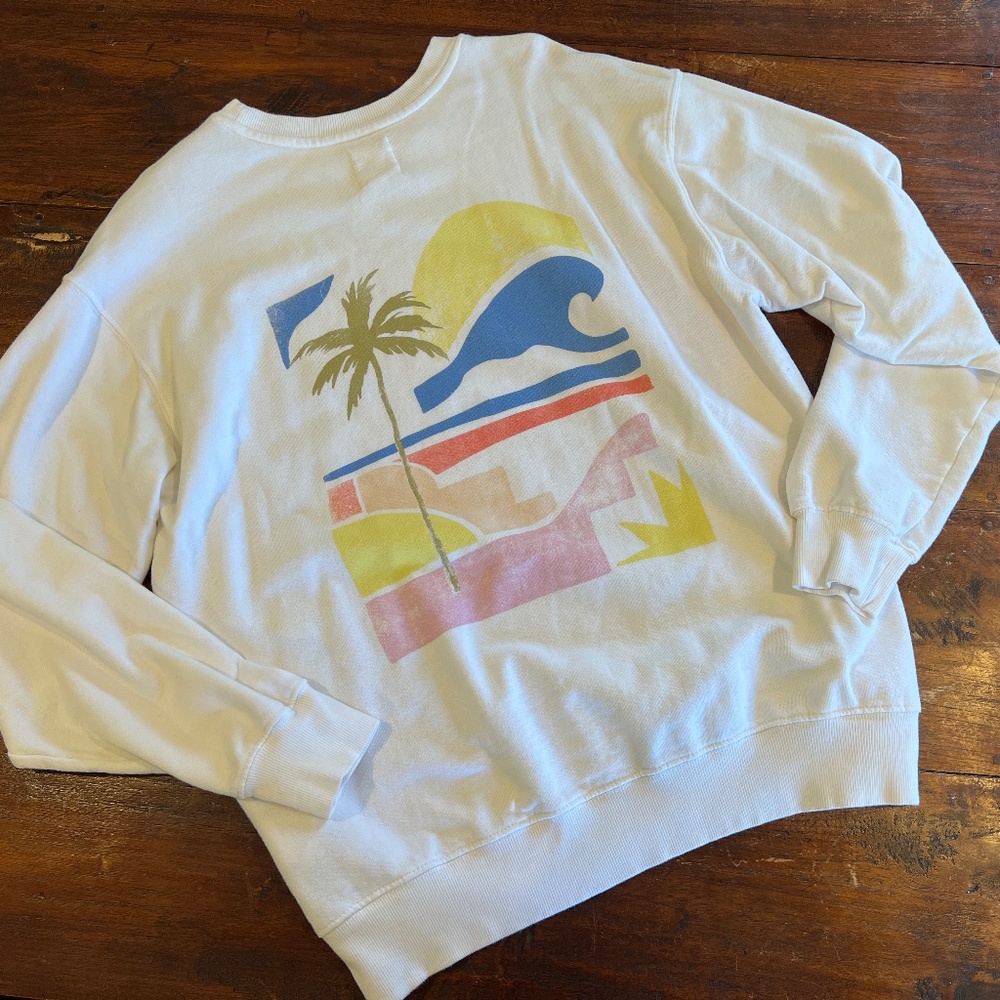 Billabong Kissed the Sun Graphic Crewneck Sweatshirt L